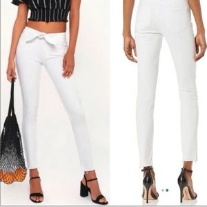 Paige Hoxton White Tie Front Skinny Jeans